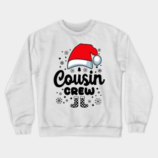 Christmas Family Cousin Santa Hat Black Text Crewneck Sweatshirt